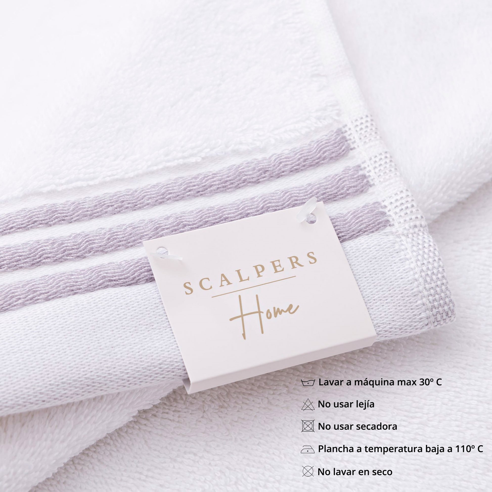 Toalla De Tocador 30x50cm En Algodón Blanco Con Rayas Scalpers Home_3