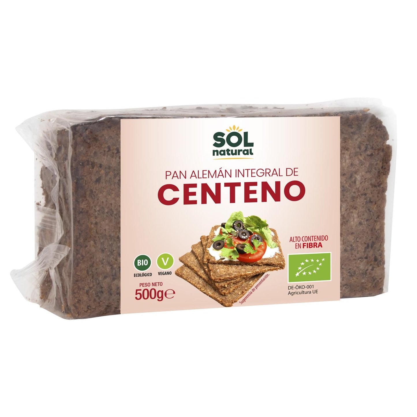 Pão Alemão de Centeio Integral Sol Natural 500g