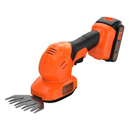Kit de aparador de relva e aparador de sebes com bateria de lítio Black+Decker BCSS18D1-QW de 18 V e 2 Ah.