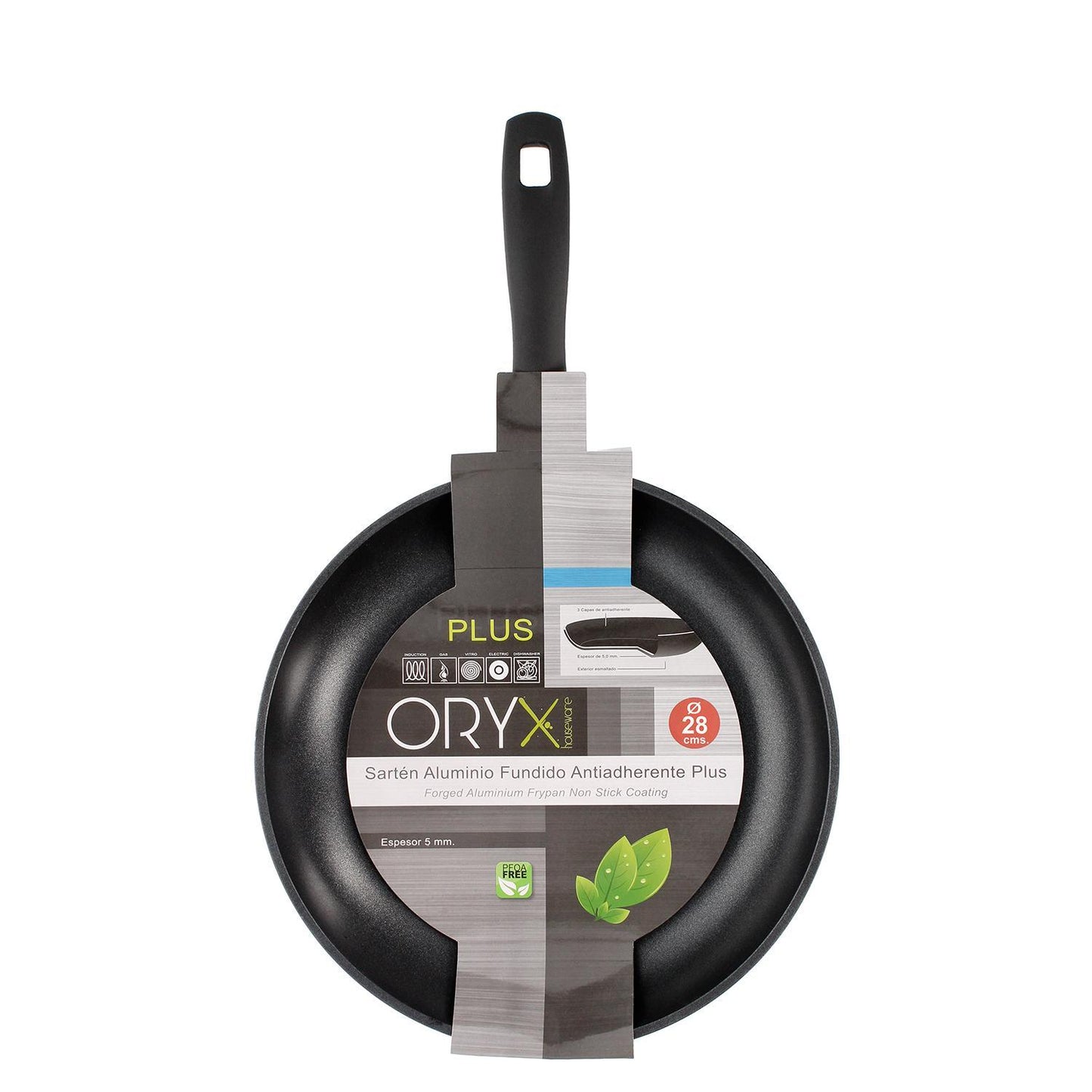 Oryx Sartén Aluminio Antiadherente Plus, Forjada, Apta Inducción, Libre Pfoa, Diámetro 28 Cm, Espesor 5 Mm._1