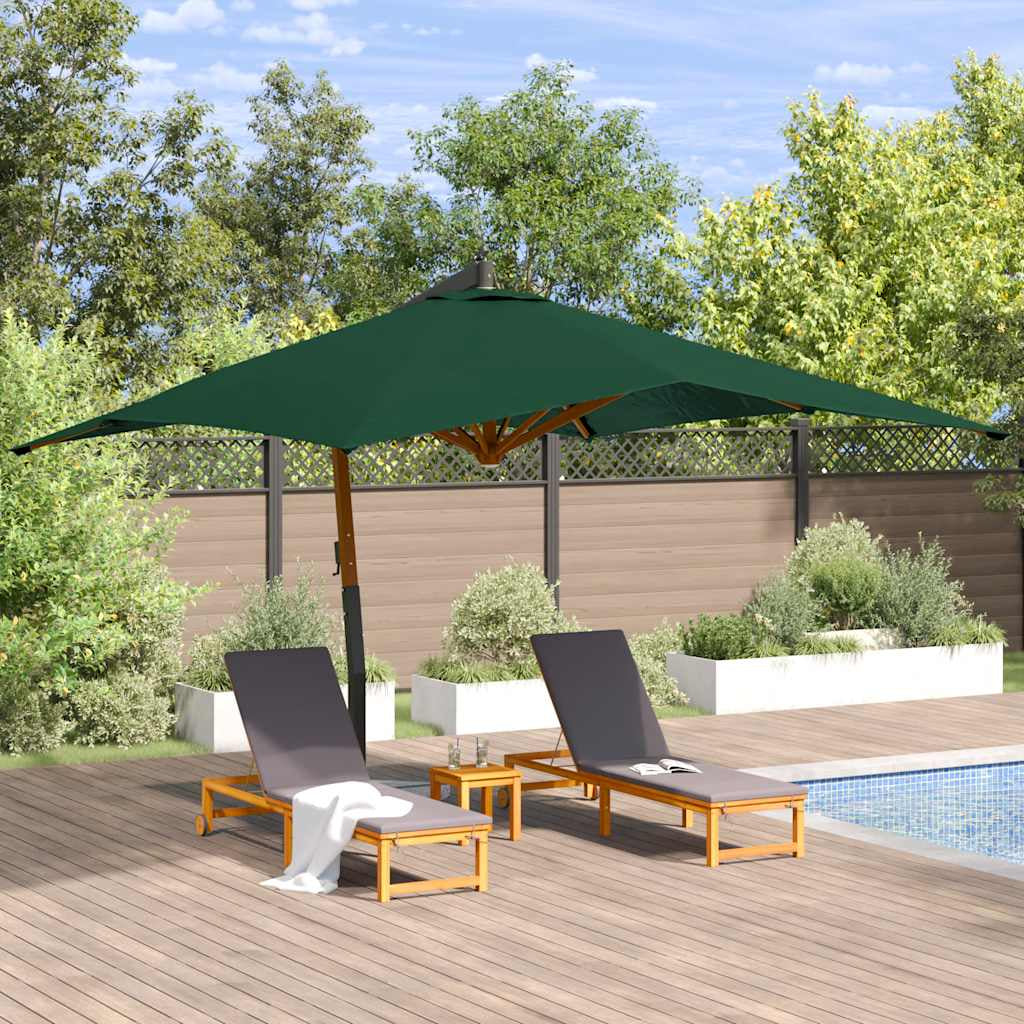 Vidaxl Sombrilla Jardín Voladiza Con Palo De Madera Verde 400x300 Cm_1