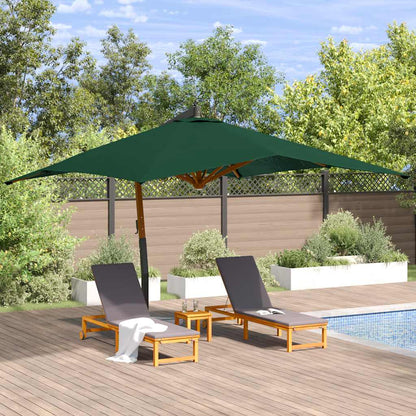Vidaxl Sombrilla Jardín Voladiza Con Palo De Madera Verde 400x300 Cm_1