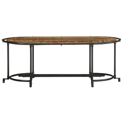 Mesa De Centro Madera Maciza Reciclada 110x55x40 Cm_2