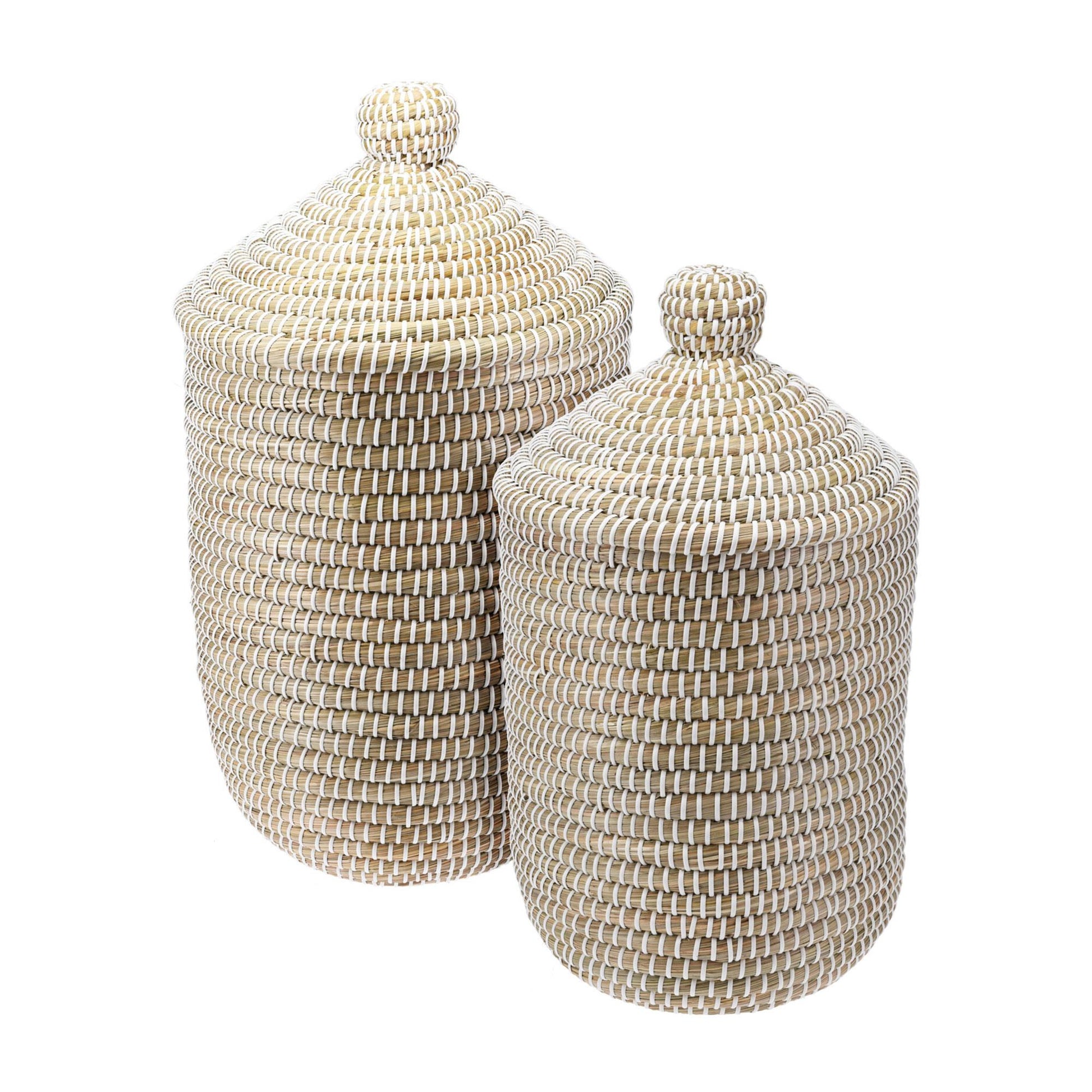 Well Home Conjunto De 2 Cestos Para La Ropa Con Tapa Ø27cmø33,5cm_0