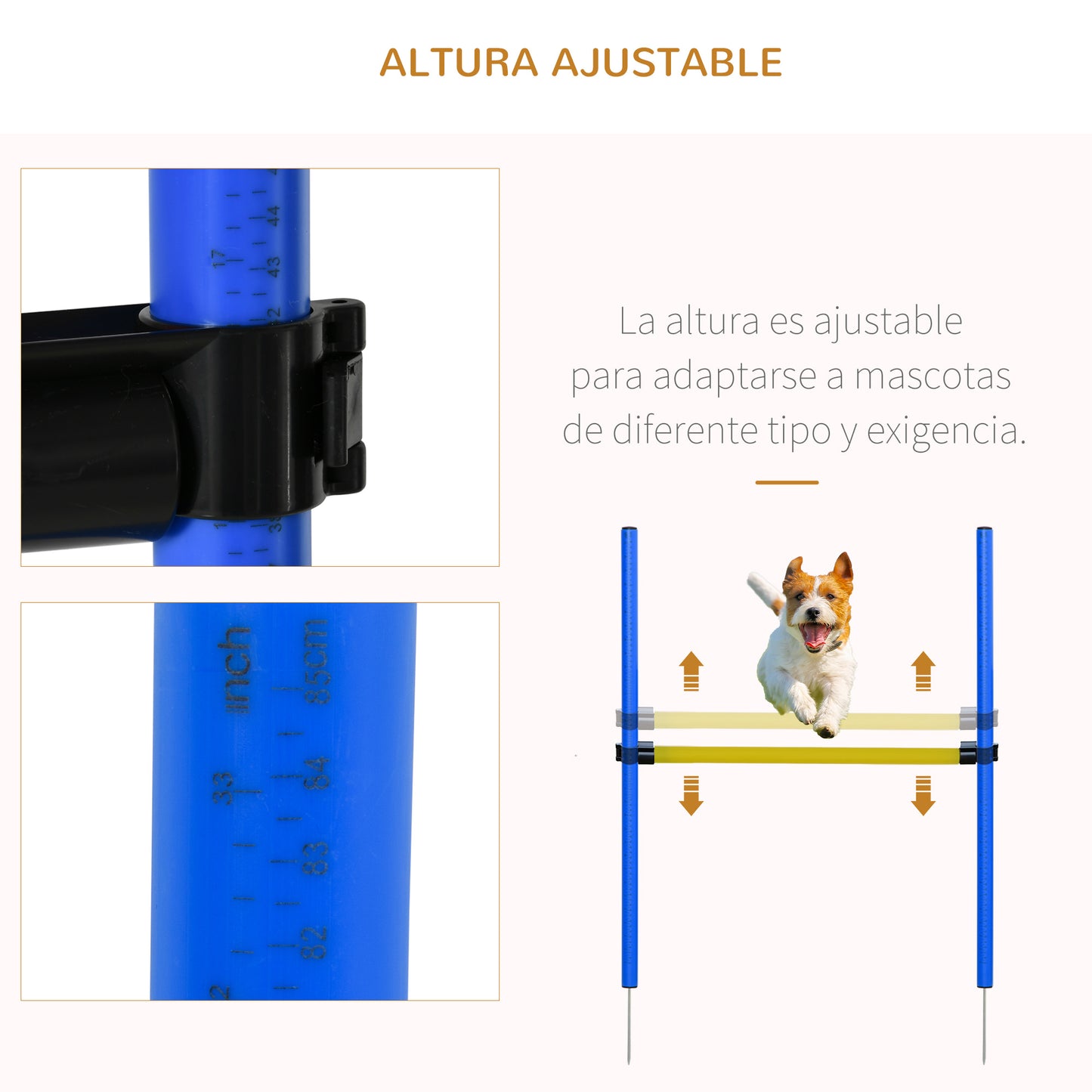 Pawhut Set De Entrenamiento De Agilidad Para Perros Salto Túnel Exterior Azul_5