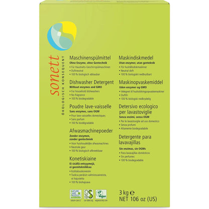 Detergente em pó Sonett 3 kg para máquina de lavar louça