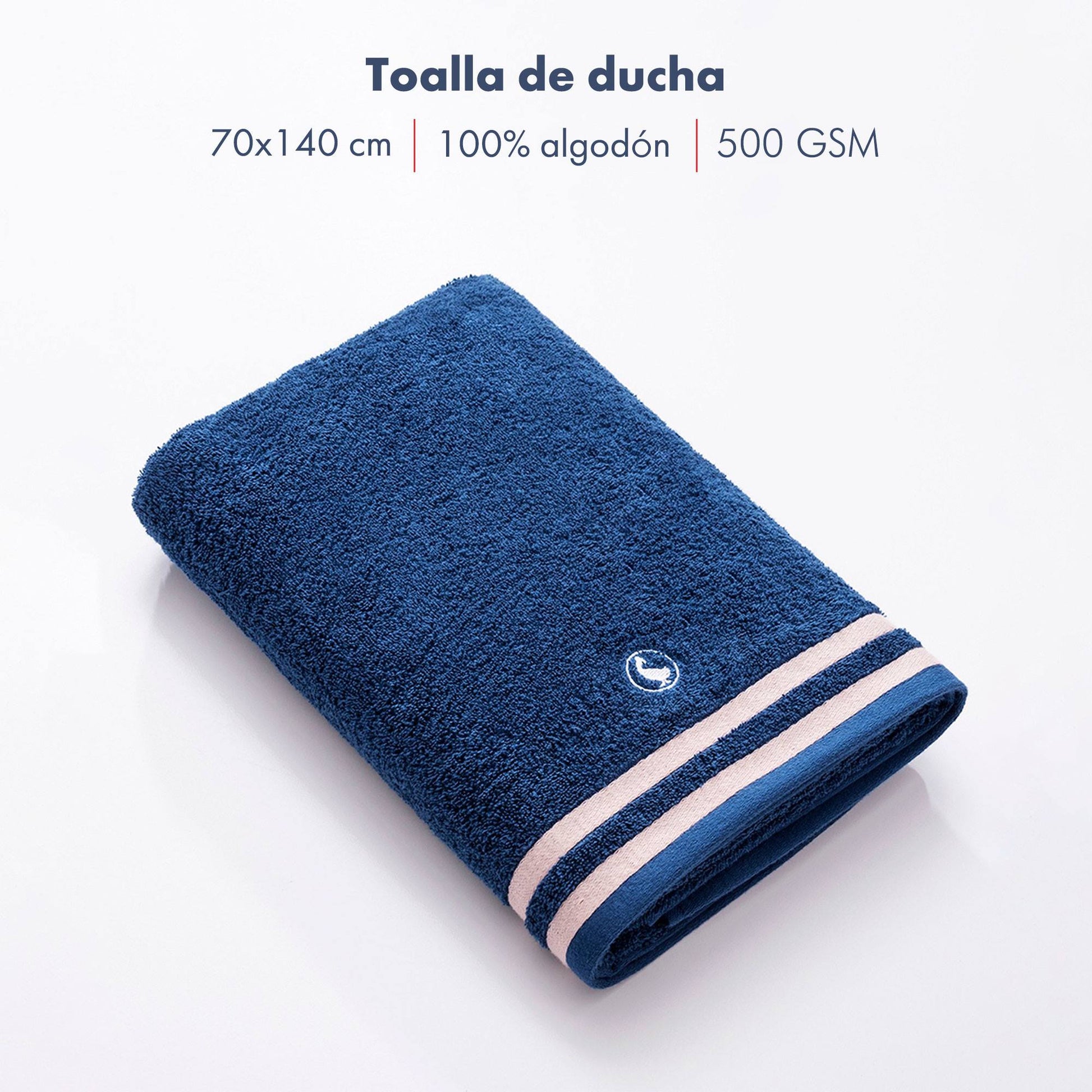 Toalla De Ducha En Azul Marino 70x140 100% Algodón 500gsm El Ganso_1