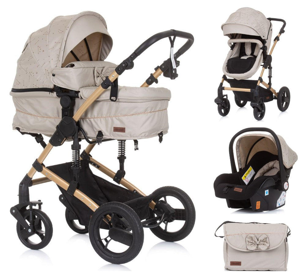 Carrito De Bebé Camea Trío Convertible Con Bolso Sand_0