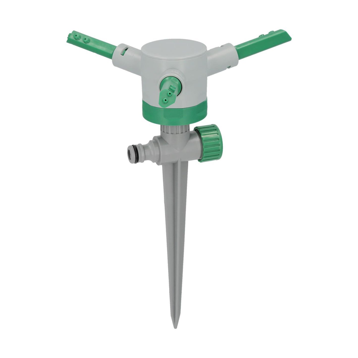 Aspersor Plástico 3 Brazos Con Pincho Con Regulador De Presión.