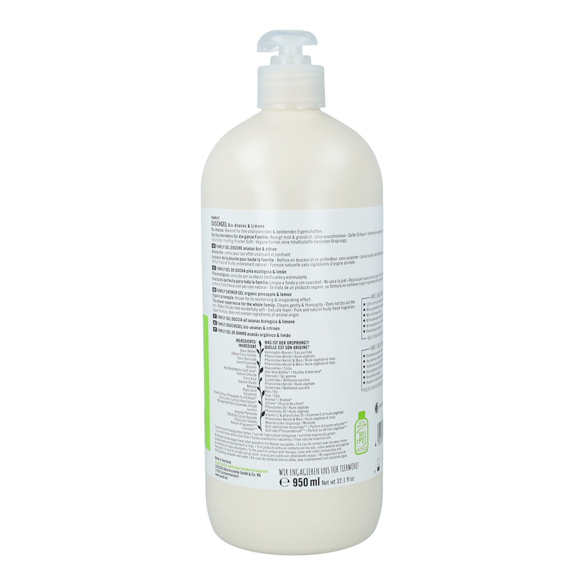 Gel de banho biológico de ananás e limão Sante 950 ml