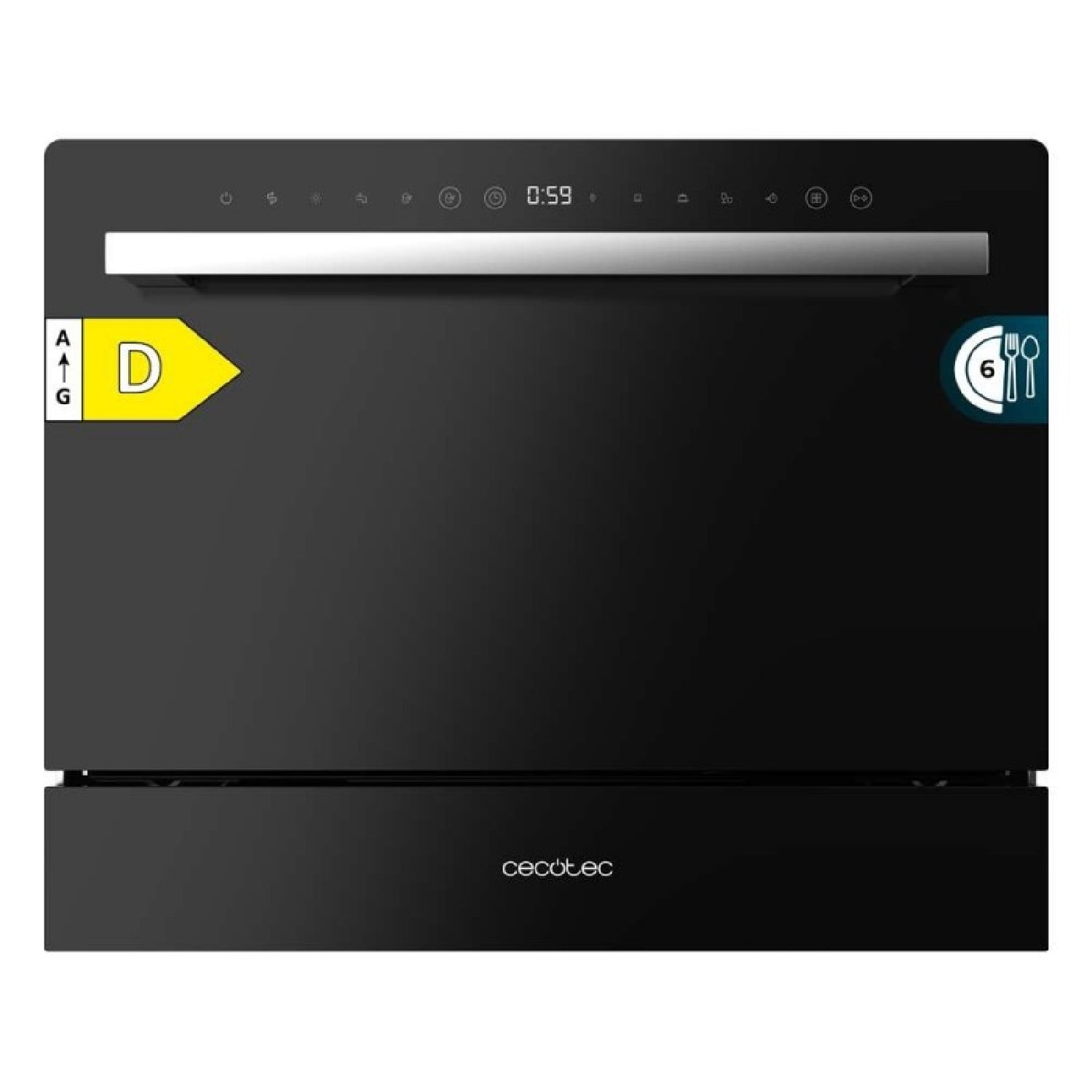 Cecotec Lavavajillas 6 Cubiertos Bolero Aguazero 2400 Black Glass_0