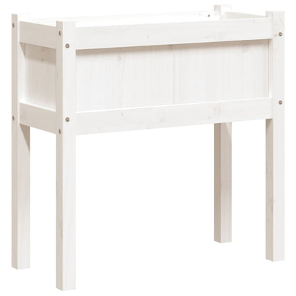 Jardinera Con Patas Madera Maciza De Pino Blanco 70x31x70 Cm_0