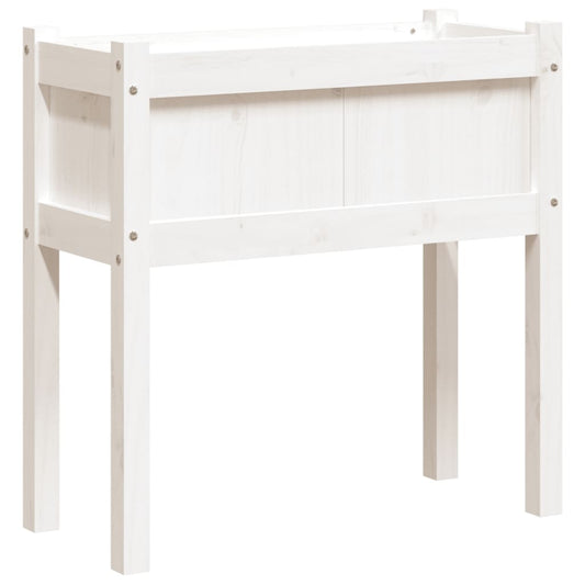 Jardinera Con Patas Madera Maciza De Pino Blanco 70x31x70 Cm_0