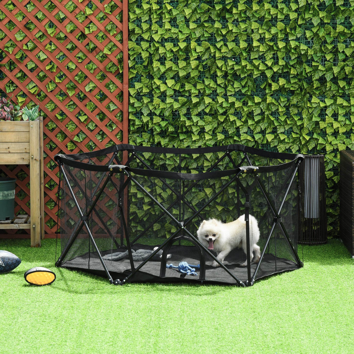 Pawhut Parque Para Mascotas Plegable Acero Con Bolsa De Transporte 148x134x67 Cm_1