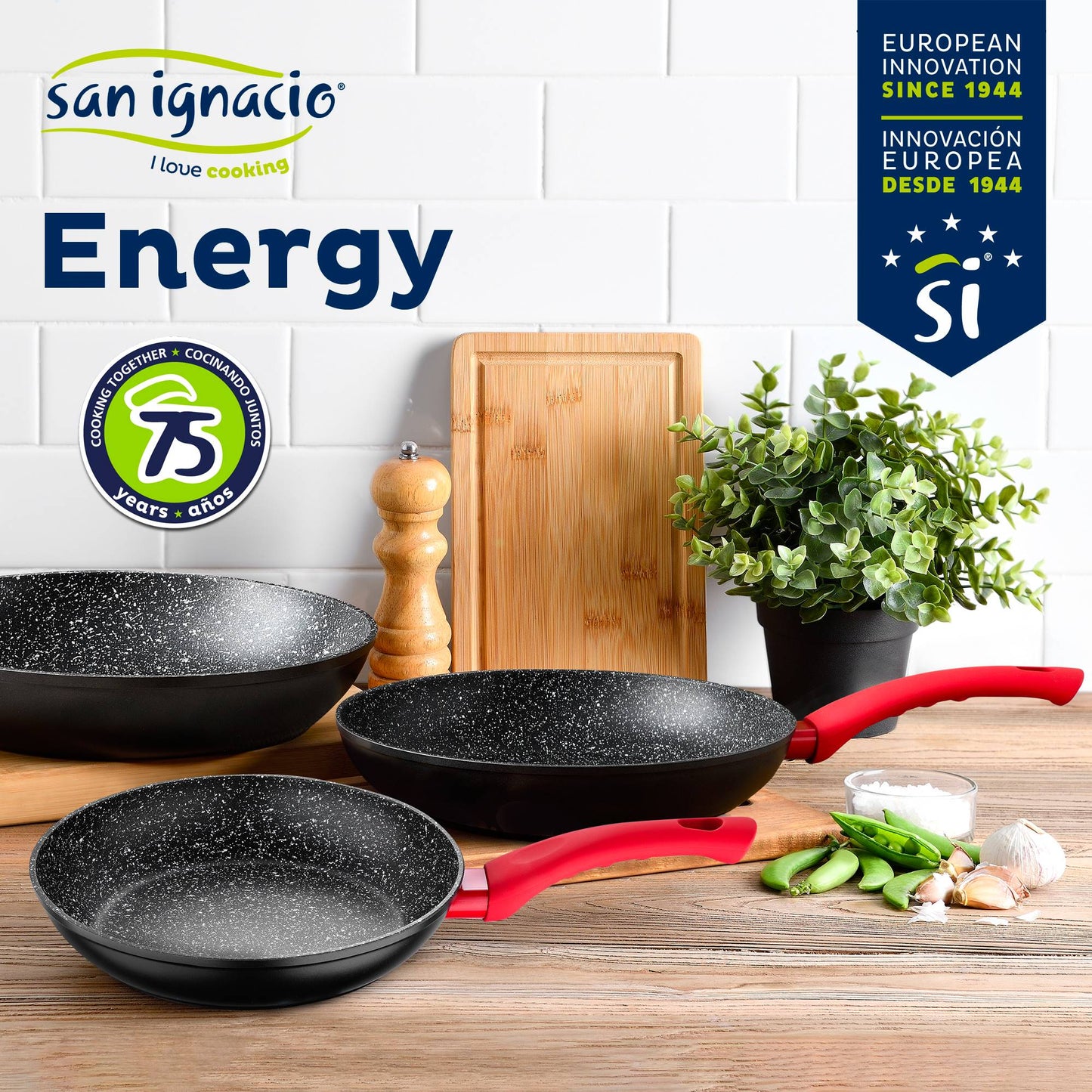 San Ignacio - Set 4pc Sarten, Con Revestimiento Antiadherente (22, 24, 26, 28) Aluminio Forjado Induccion Energy_1