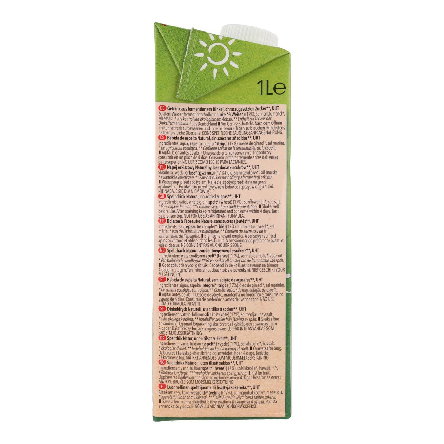 Pack 8x Bebida de Espelta BIO Natumi 1L