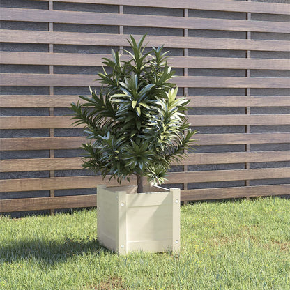 Jardinera De Madera Maciza De Pino Blanco 31x31x31 Cm_1