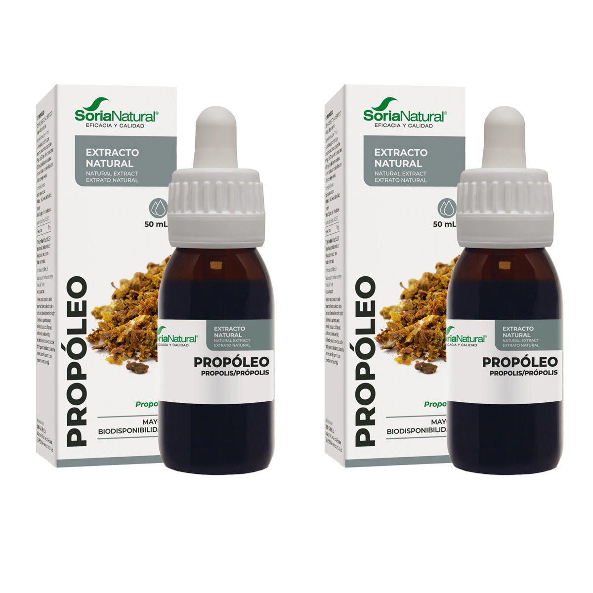 Embalagem de 2 Extratos de Própolis S. XXI Soria Natural, 50 ml