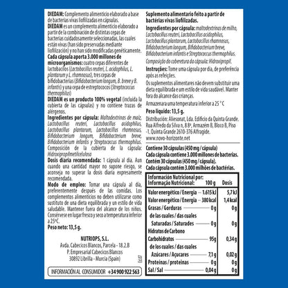 DieDam Probiótico 30 cápsulas entéricas