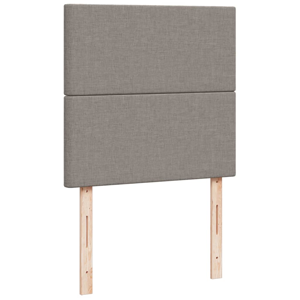 Cama Box Spring Con Colchón Tela Gris Taupe 90x200 Cm / Vetonek_5