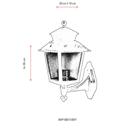 Aplique De Pared Para Exterior, Abs , Negro, 25x18x38, Casquillo E 27 Max 60 W