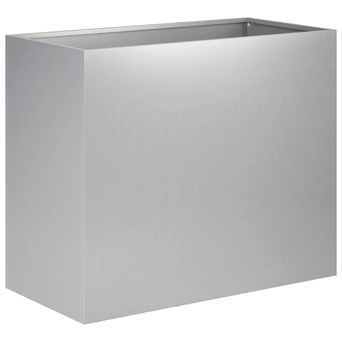 Macetero De Jardín Plateado 60 X 30 X 40 Cm Acero Galvanizado_0