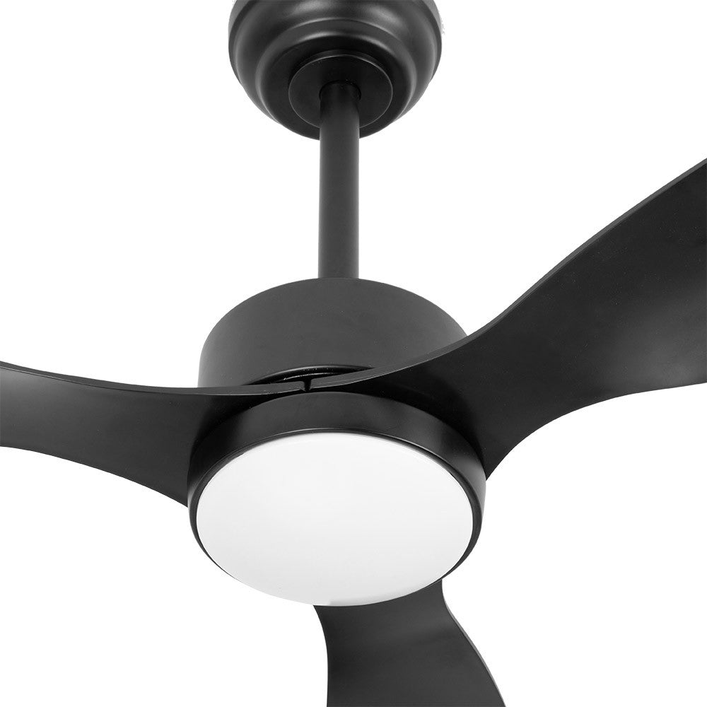 Ventilador Dc Serpa 24w Negro 3aspas 6vel 107d 2424lm 3000-4000-6500k Remoto+regulable Intensidad+temporizador+memoria_1