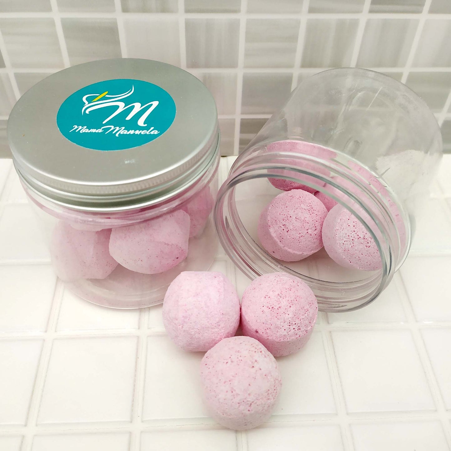 Tarro 7 Mini Bombas Efervescentes Para Manicura Y Pedicura - Ablandan Durezas, Uñas Y Cutículas - Aroma Rosas_1
