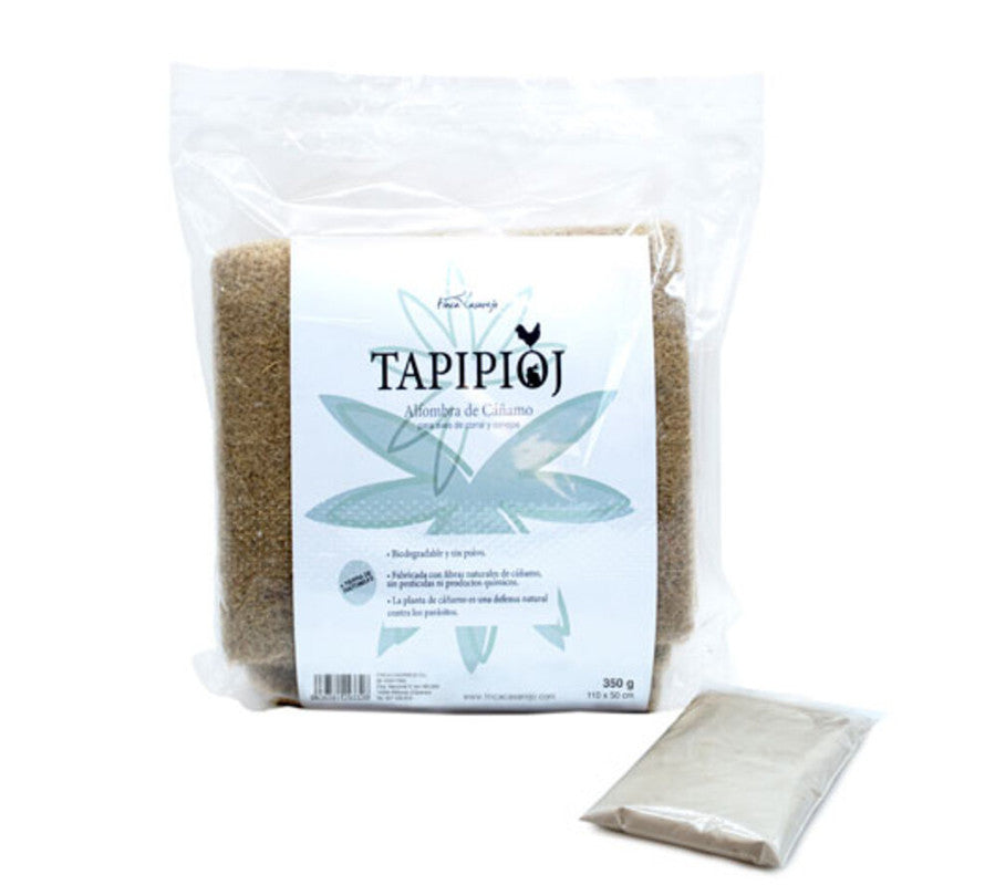 Alfombra de cáñamo para conejos, gallinas y otras aves y roedores, Incluye 50g tierra de diatomea protección contra parásitos_0