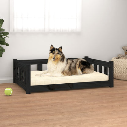 Cama Para Perros Madera Maciza De Pino Negro 95,5x65,5x28 Cm / Vetonek_4