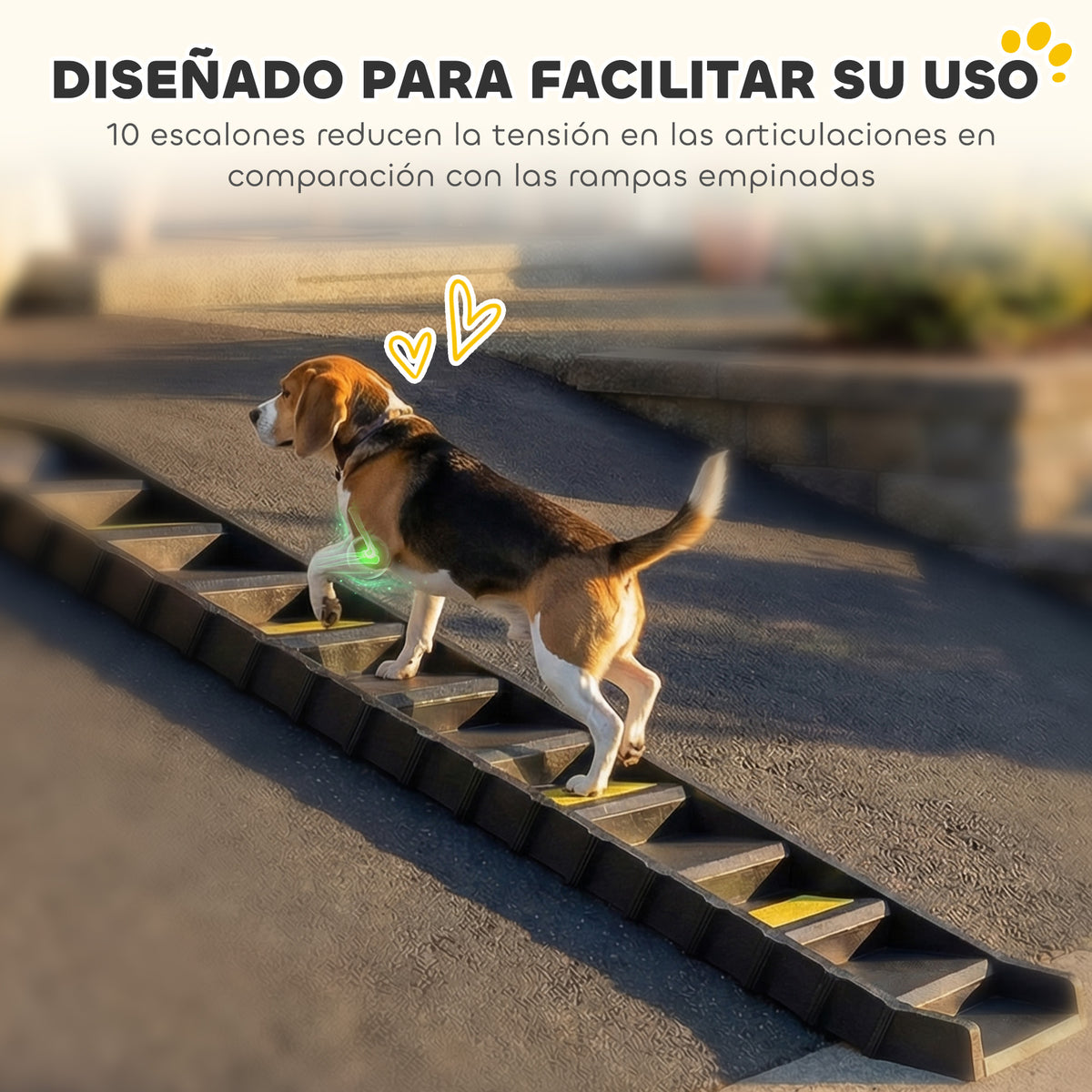 Pawhut Rampa Para Perros Plegable 154 Cm Con 10 Escalones Antideslizantes Negro_3