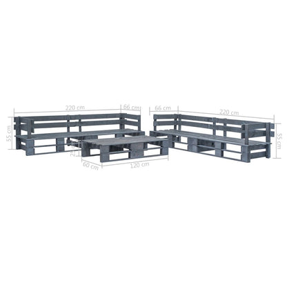 Vidaxl Set De Muebles De Palets Para Jardín 6 Piezas Madera Gris_2