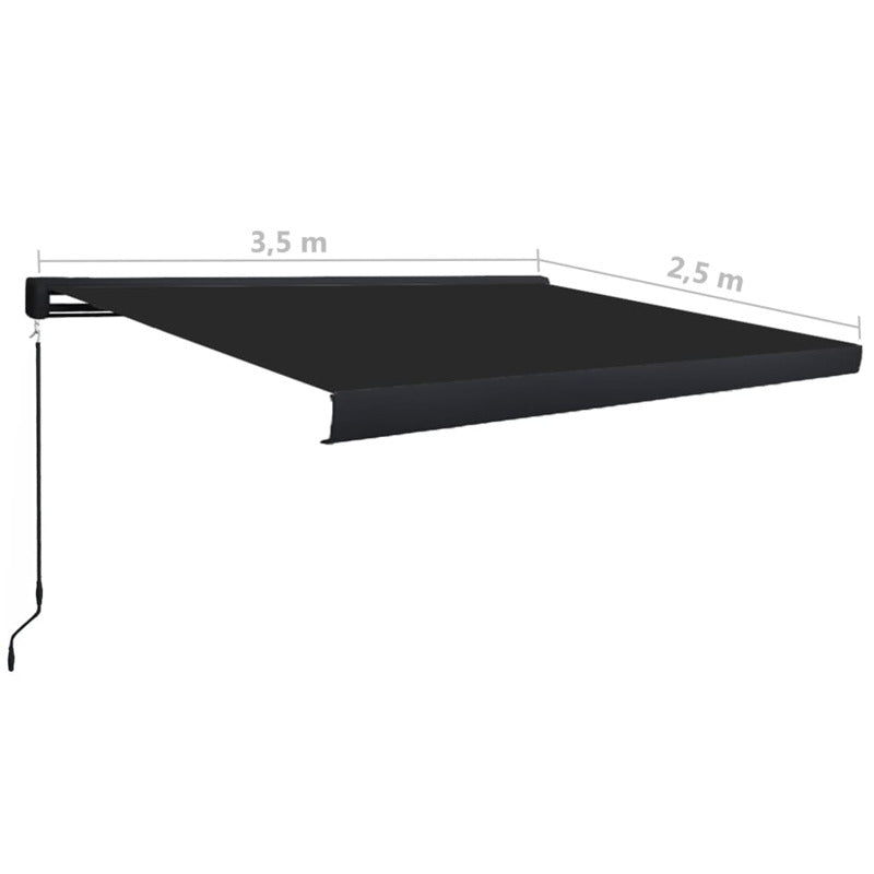 Vidaxl Toldo De Carrete Manual Gris Antracita 350x250 Cm_2