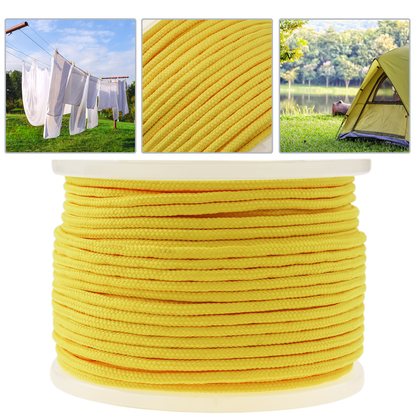 Cuerda Trenzada Multifilamento Pp 100 M X 6 Mm Amarillo_1
