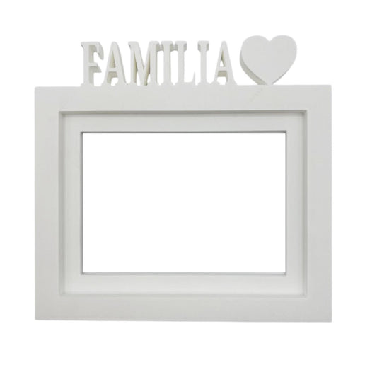 Marco De Fotos Mesa O Pared Modelo Familia 24x22.5cm Para Fotos 15x20cm Blanco_0