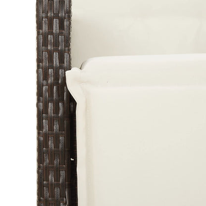 Set De Mesa Y Sillas Jardín 7 Pzas Con Cojines Ratán Pe Marrón / Vetonek_0