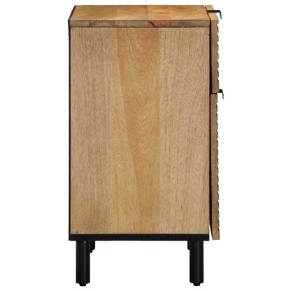 Mesita De Noche Madera Maciza De Mango 50x33x60 Cm Marrón_2