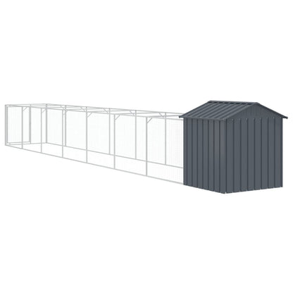 Vidaxl Caseta Perros Con Tejado Acero Galvanizado Gris 117x813x123 Cm_4