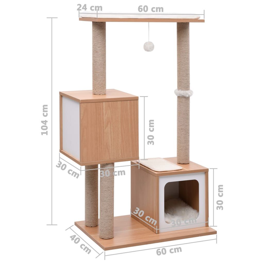 Vidaxl Rascador Para Gatos Con Alfombra Rascadora De Sisal 104 Cm_2