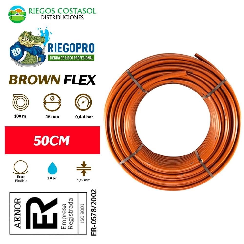 Tuberí­a Autocompensante Marrón A 50cm 100 Metros. Brownflex._0