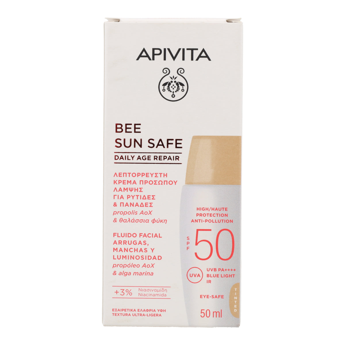 Reparación Antiedad Diaria con Color SPF50 Apivita 50 ml