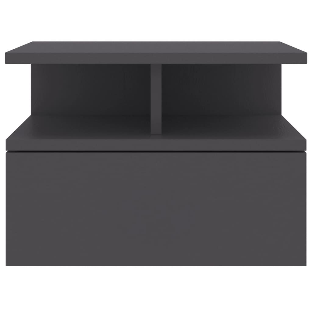 Mesitas De Noche Flotantes 2 Uds Madera Gris 40x31x27 Cm_2