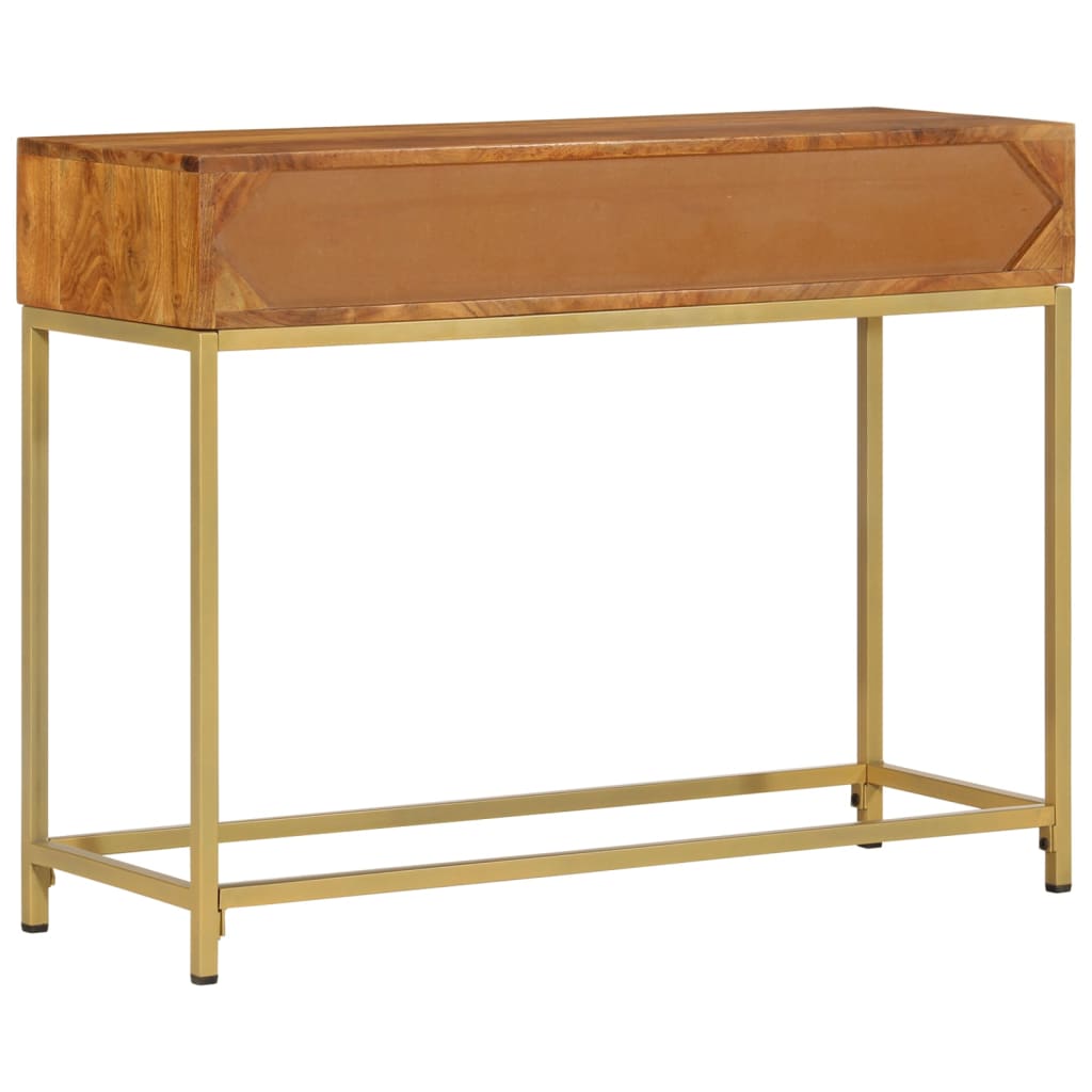 Mesa Consola De Madera Maciza De Acacia 100x35x76 Cm_2