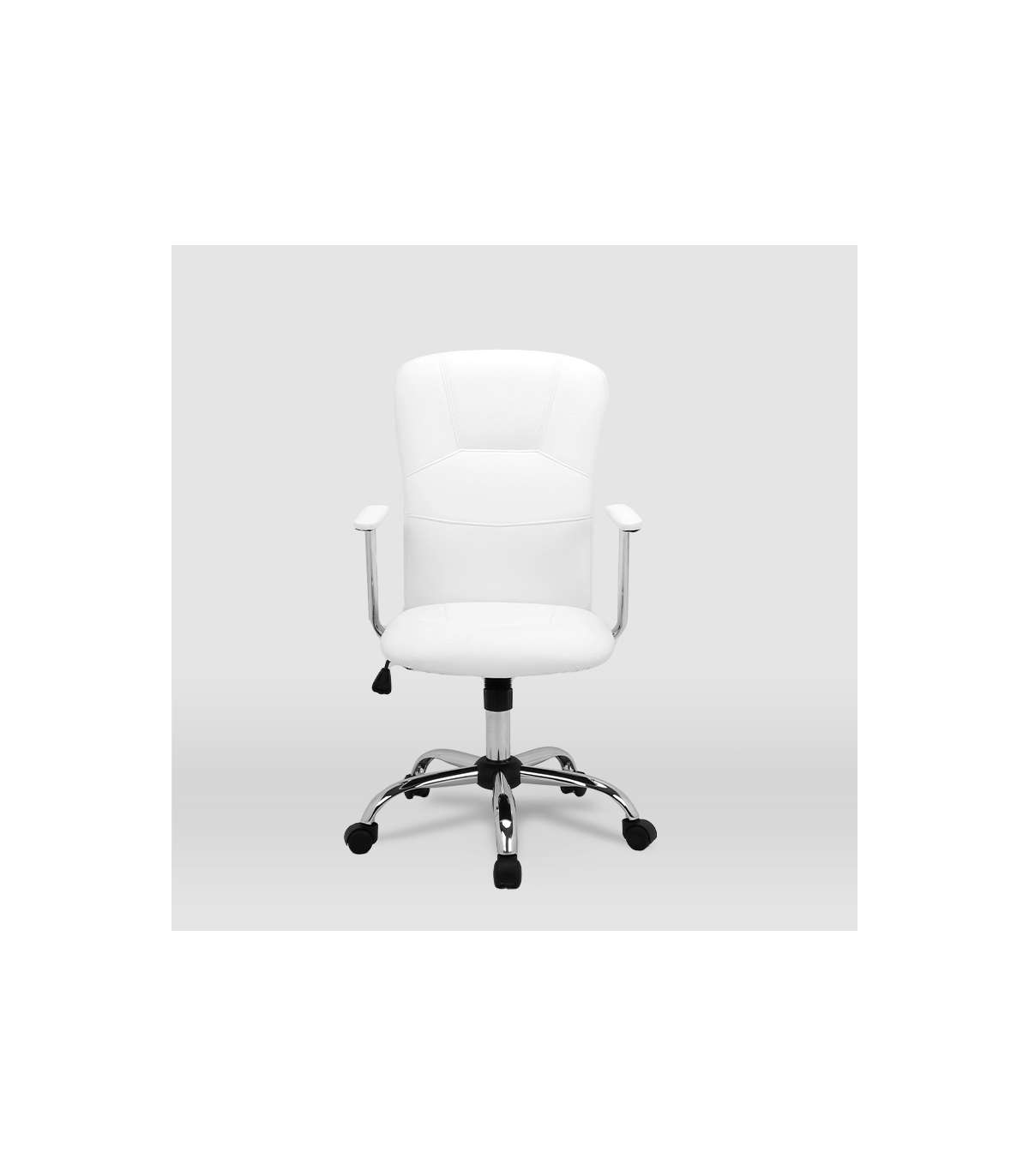 Silla De Oficina Magali Acabado Blanco. Alto: 98.5/107.5cm Ancho: 56cm Fondo: 59cm._0