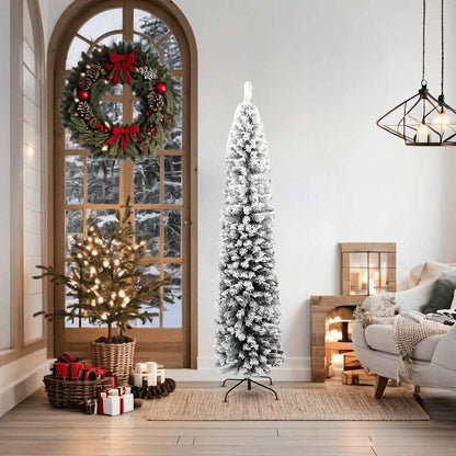 Vidaxl Árbol De Navidad Artificial Verde Con Nieve Pvc 180 Cm_1