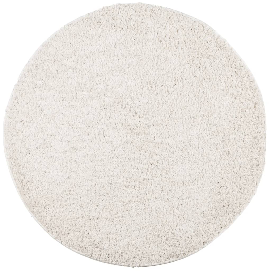 Alfombra Peluda De Pelo Largo Moderna Pamplona Crema Ø 100 Cm / Vetonek_3