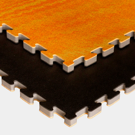 Tatami Puzzle 2,5cm 100x100cm, Pack 4 Unidades – Efecto Madera/negro