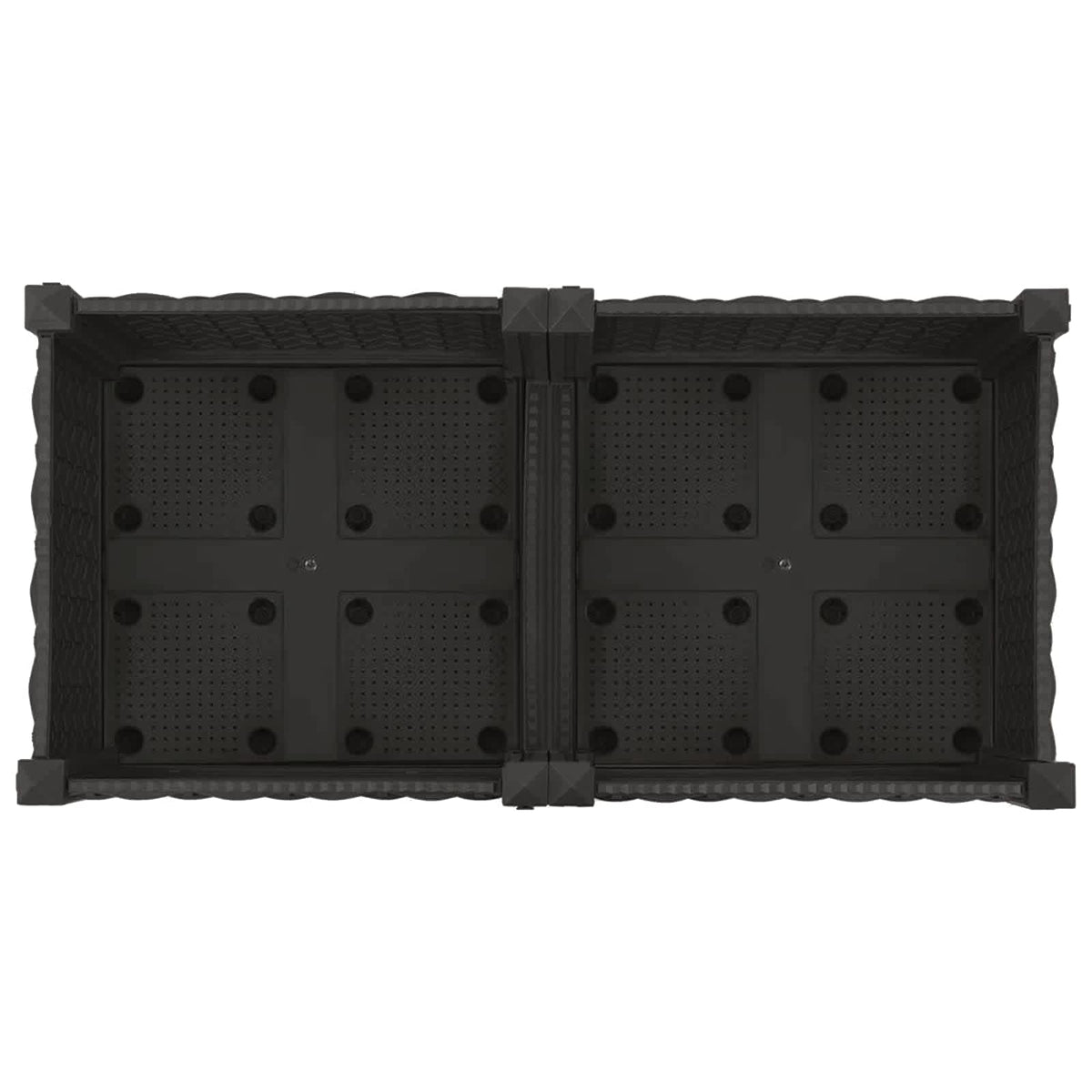 Macetero De Jardín Con Ruedas Negro 80 X 40 X 29 Cm Pp_4