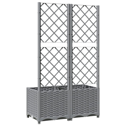 Jardinera Con Enrejado Pp Gris Claro 80x40x136 Cm_3