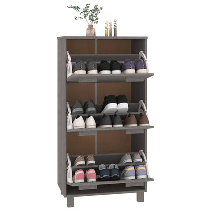 Zapatero Hamar Madera Maciza Pino Gris Claro 59,5x35x117 Cm / Vetonek_4